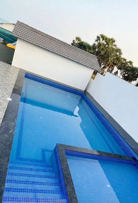 Resort swimming pool near Auroville